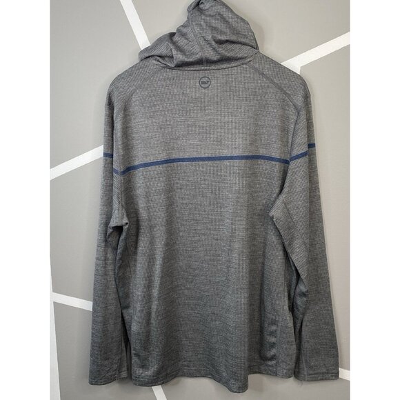 Vineyard Vines Striped Sankaty Hoodie Men’s L Gray On-The-Go Performance Sailing - Picture 9 of 16
